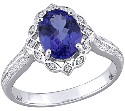 Bellini 14K 1.75 cttw Tanzanite & 1/7 cttw Diamond Ring