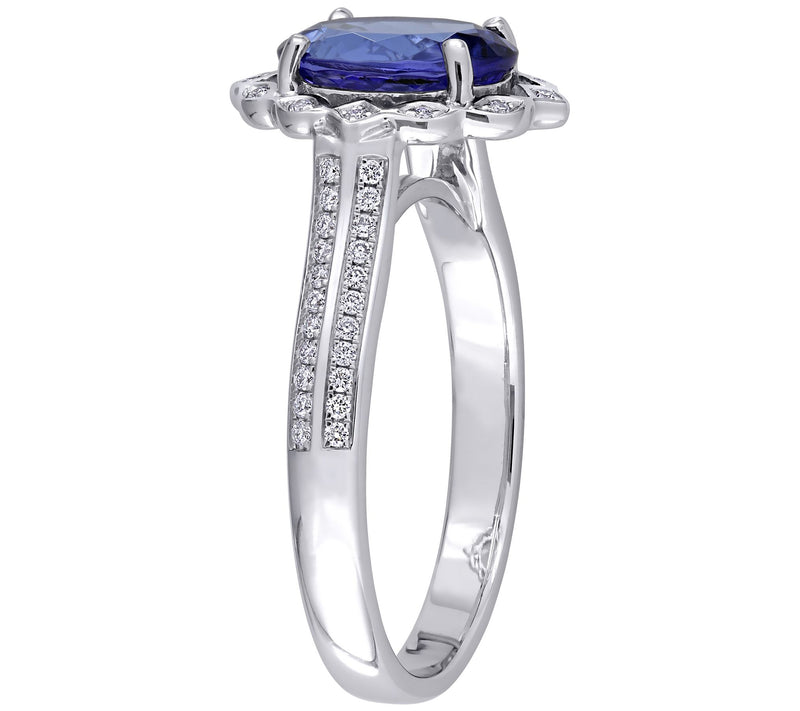 Bellini 14K 1.75 cttw Tanzanite & 1/7 cttw Diamond Ring — View 2