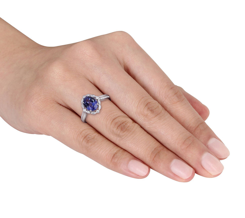 Bellini 14K 1.75 cttw Tanzanite & 1/7 cttw Diamond Ring — View 3