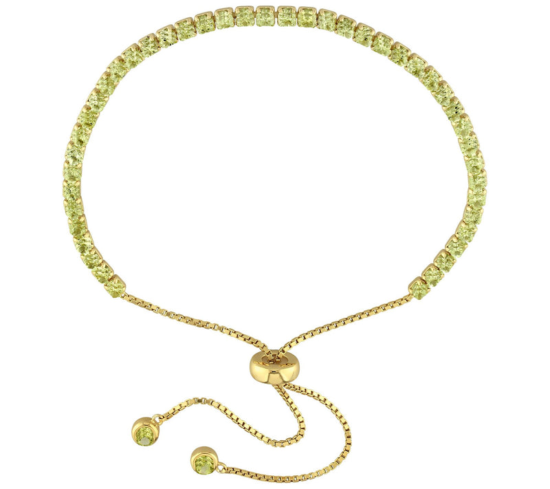 18K Gold-Plated 3.25 cttw Peridot Adjustable Bacelet — Main view