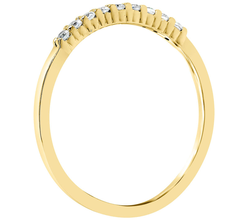Affinity 14K Gold 1/8 cttw 9-Stone Diamond BandRing — View 6