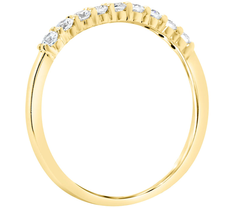 Affinity 14K Gold 1/4 cttw 9-Stone Diamond Band Ring — View 6