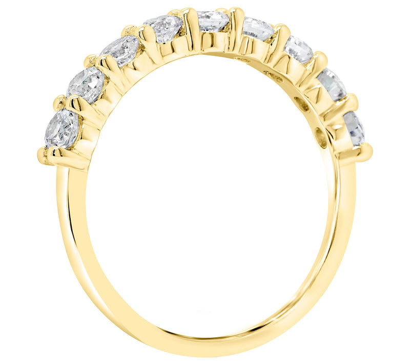 Affinity 14K Gold 8/10 cttw 9-Stone Diamond Band Ring — View 6