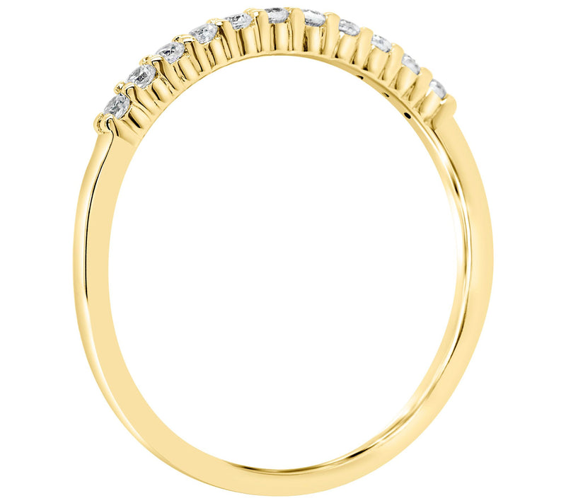 Affinity 14K Gold 1/7 cttw 11-Stone Diamond Band Ring — View 6