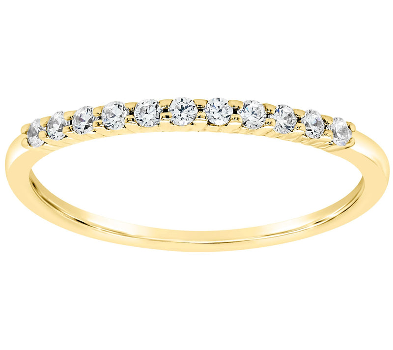 Affinity 14K Gold 1/7 cttw 11-Stone Diamond Band Ring — View 3