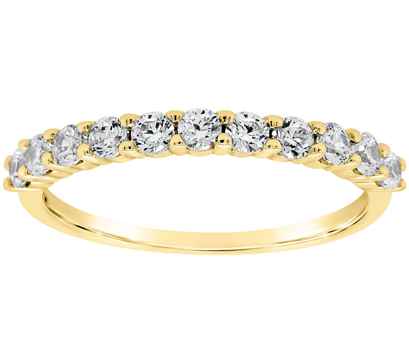 Affinity 14K Gold 1/2 cttw 11-Stone Diamond Band Ring — View 3