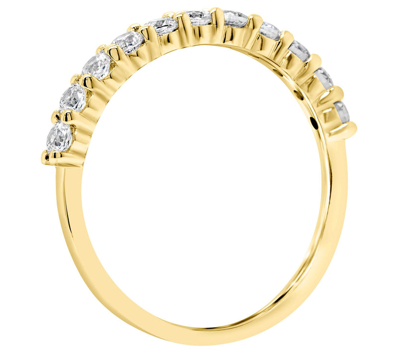 Affinity 14K Gold 1/2 cttw 11-Stone Diamond Band Ring — View 6