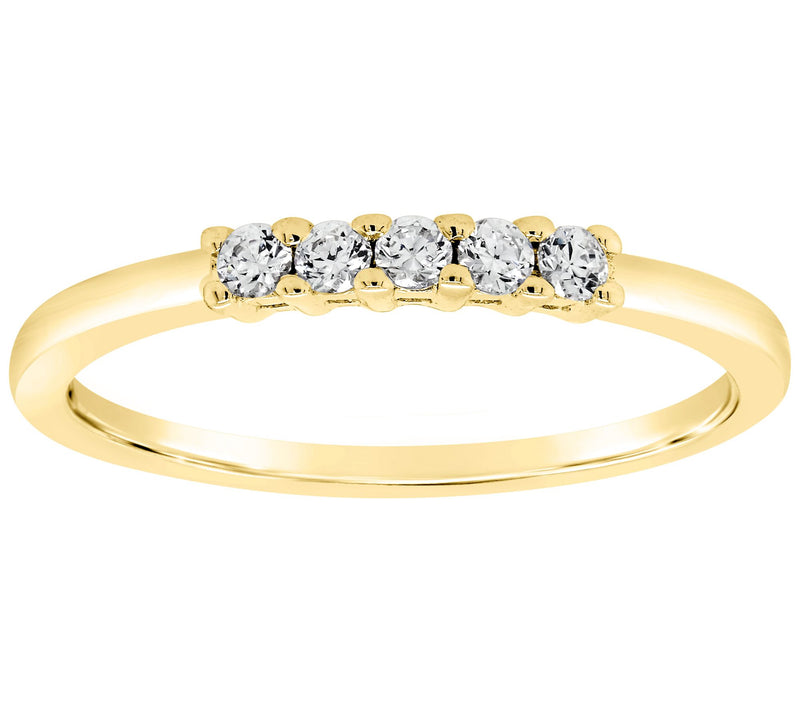 Affinity 14K Gold 1/8 cttw 5-Stone Diamond Band Ring — Main view