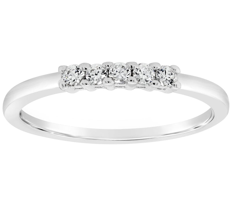 Affinity 14K Gold 1/8 cttw 5-Stone Diamond Band Ring — View 3