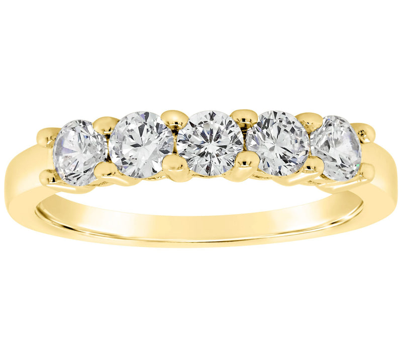 Affinity 14K Gold 7/10 cttw 5-Stone Diamond Band Ring — Main view