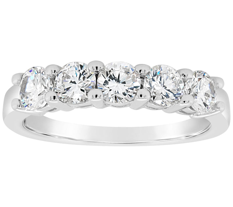 Affinity 14K Gold 1.20 cttw 5-Stone Diamond Band Ring — View 3