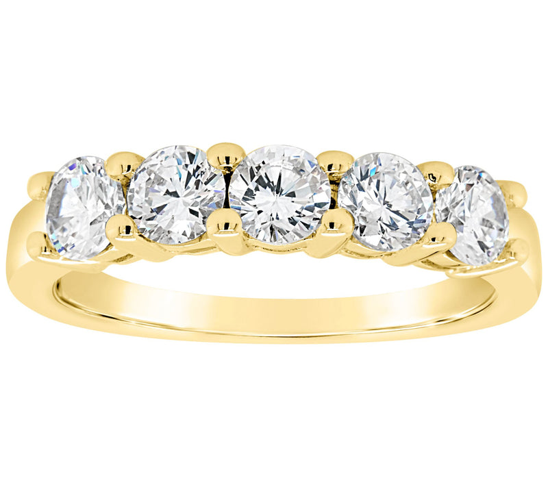 Affinity 14K Gold 1.20 cttw 5-Stone Diamond Band Ring — View 5