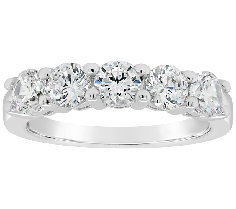 Affinity 14K Gold 1.45 cttw 5-Stone Diamond Band Ring — View 3