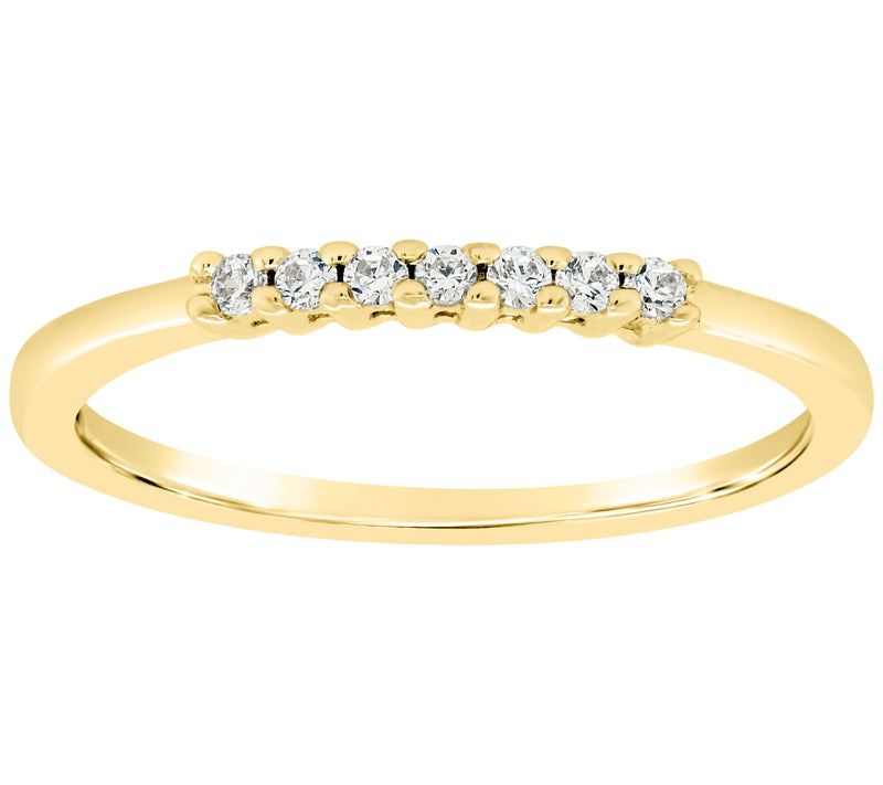 Affinity 14K Gold 1/10 cttw 7-Stone Diam ond Band Ring — View 5