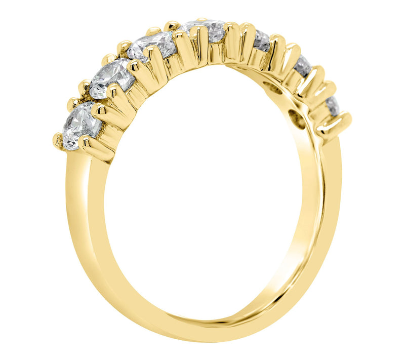 Affinity 14K Gold 9/10 cttw Prong-Set Diamond Band Ring — View 6