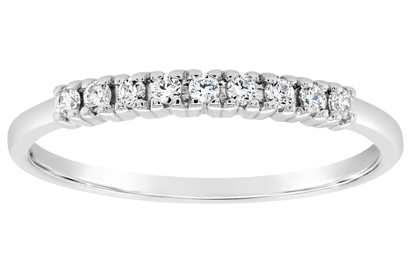 Affinity 14K Gold 1/8 cttw 9-Stone Diamond Band Ring — View 5