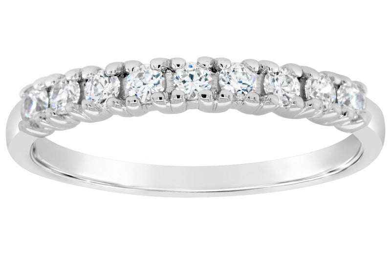 Affinity 14K Gold 1/4 cttw 9-Stone Diamond Band Ring — View 5