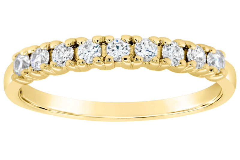 Affinity 14K Gold 1/4 cttw 9-Stone Diamond Band Ring — View 3