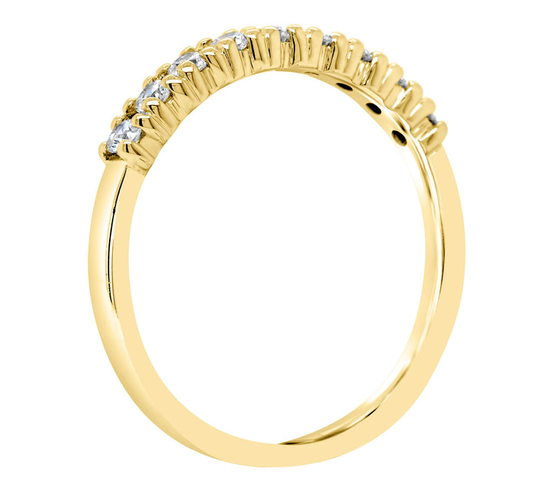 Affinity 14K Gold 1/4 cttw 9-Stone Diamond Band Ring — View 6