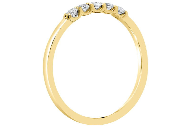 Affinity 14K Go ld 1/8 cttw 5-S tone Diamond Ba nd Ring — View 6