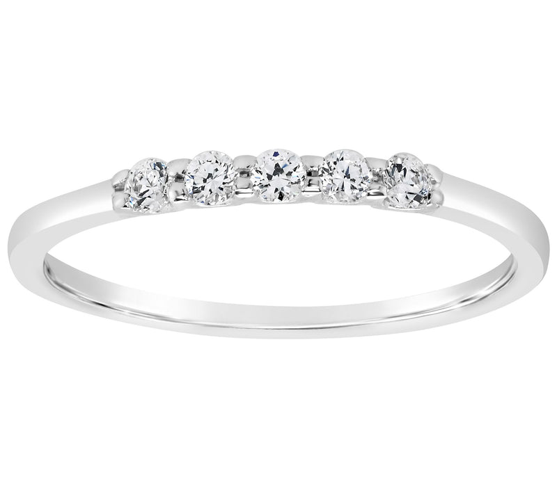 Affinity 14K Go ld 1/8 cttw 5-S tone Diamond Ba nd Ring — View 5