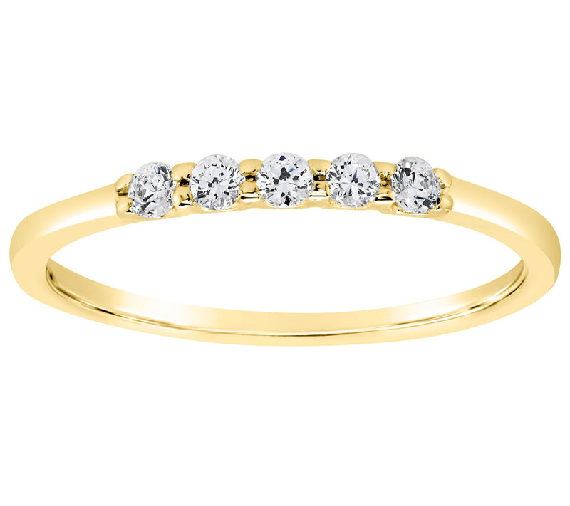 Affinity 14K Go ld 1/8 cttw 5-S tone Diamond Ba nd Ring — Main view