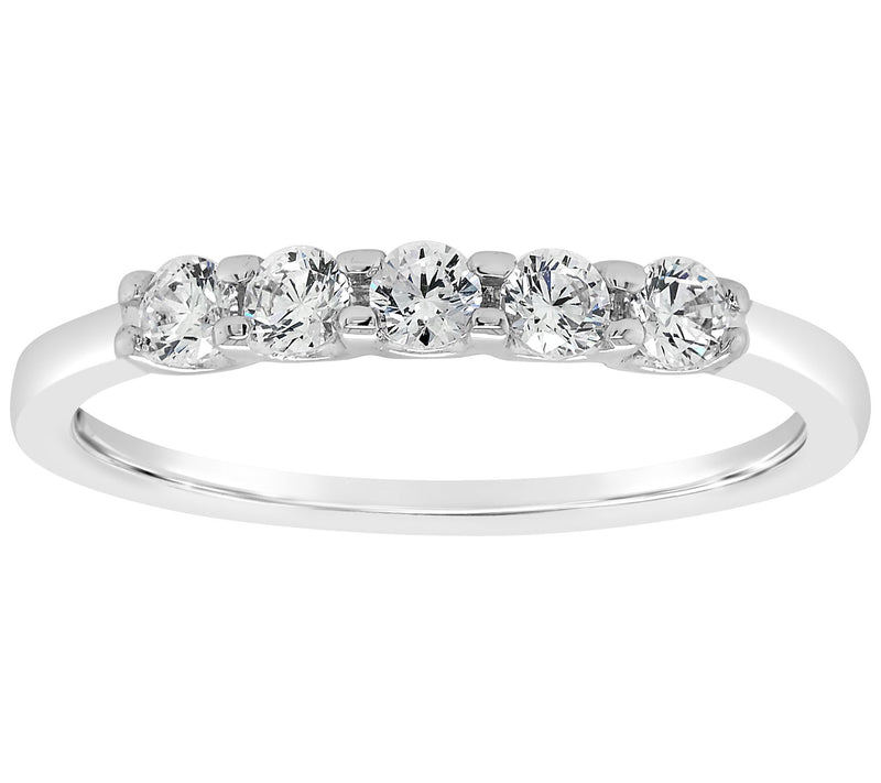 Affinity 14K Gold 1/5 cttw 5-Stone Diamond Band Ring — View 5
