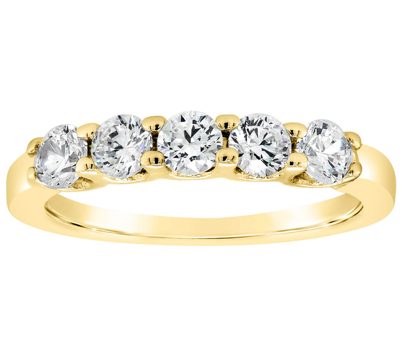 Affinity 14K Gold 7/10 cttw 5-Stone Diamond Band Ring — View 5