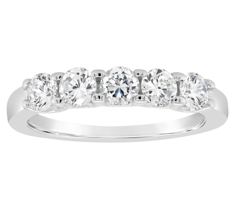 Affinity 14K Gold 9/10 cttw 5-Stone Diamond Band Ring — View 3