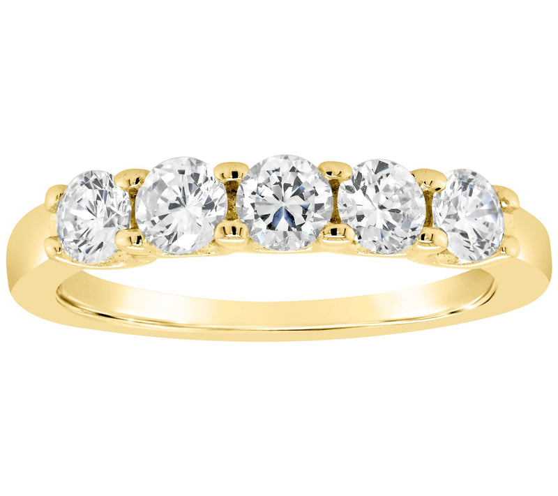 Affinity 14K Gold 9/10 cttw 5-Stone Diamond Band Ring — View 5
