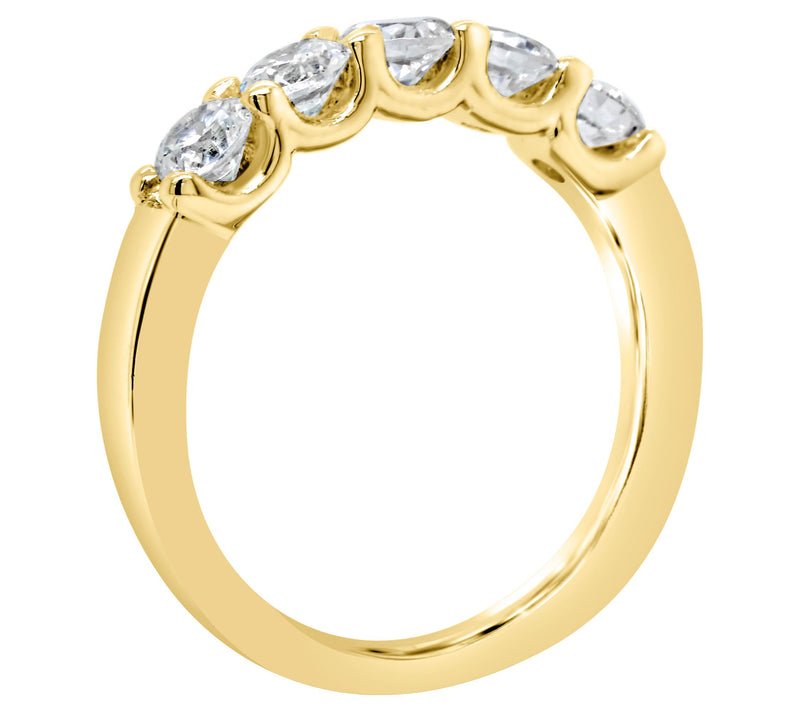 Affinity 14K Gold 9/10 cttw 5-Stone Diamond Band Ring — View 6