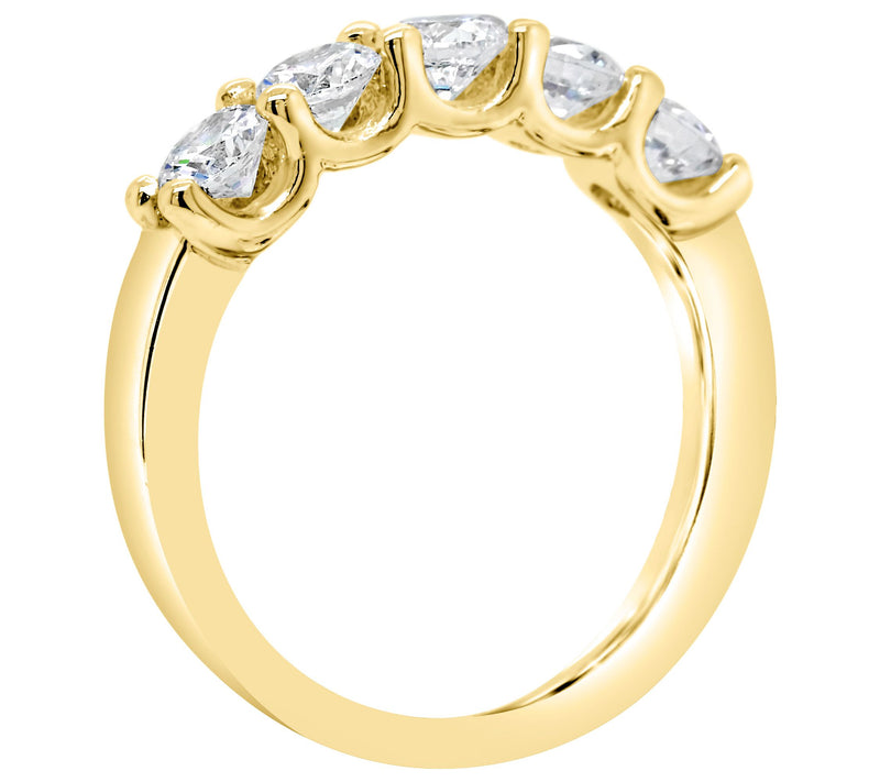 Affinity 14K Gold 1.20 cttw 5-Stone Diamond Band Ring — View 6