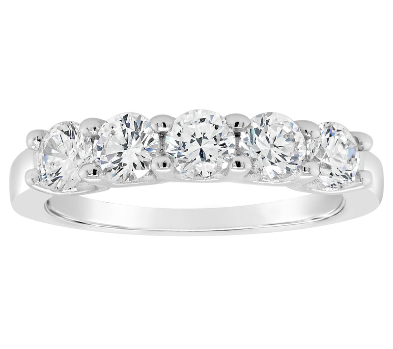 Affinity 14K Gold 1.20 cttw 5-Stone Diamond Band Ring — View 3