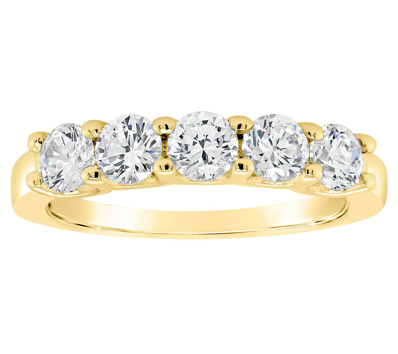 Affinity 14K Gold 1.20 cttw 5-Stone Diamond Band Ring — View 5