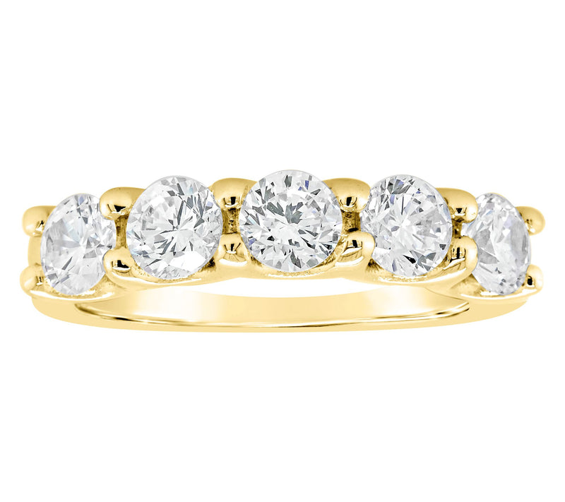 Affinity 14K Gold 1.45 cttw 5-Stone Diamond Band Ring — Main view