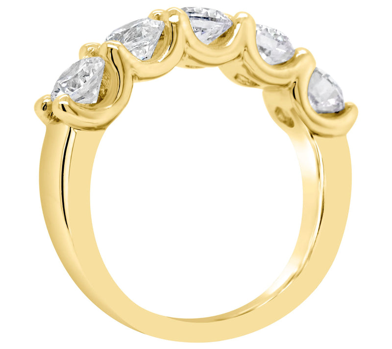 Affinity 14K Gold 1.45 cttw 5-Stone Diamond Band Ring — View 6