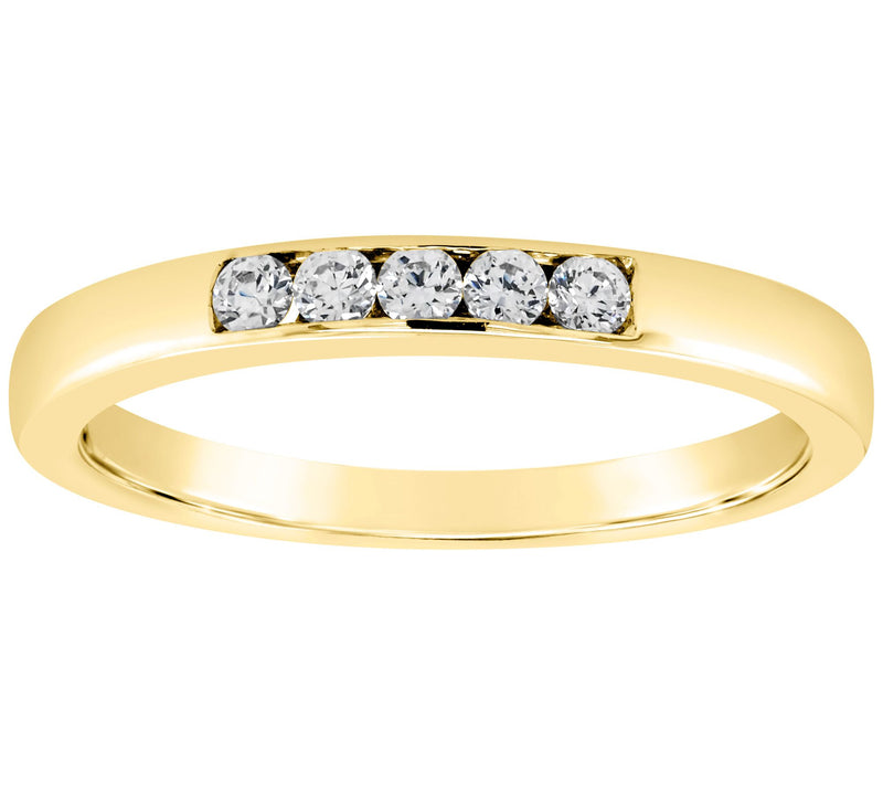 Affinity 14K Channel Set 1/8 cttw 5-Stone Diamond Ring — View 5