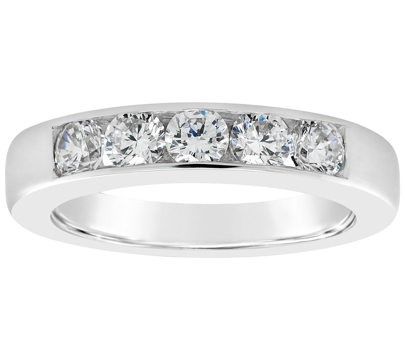 Affinity 14K Channel Set 7/10 cttw 5-Stone Diamond Ring — View 3