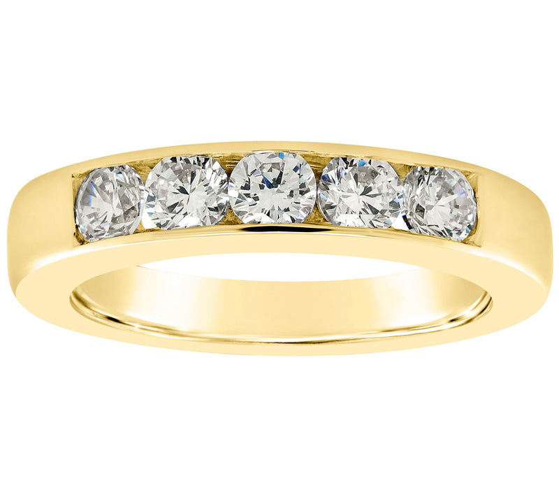Affinity 14K Channel Set 7/10 cttw 5-Stone Diamond Ring — View 5