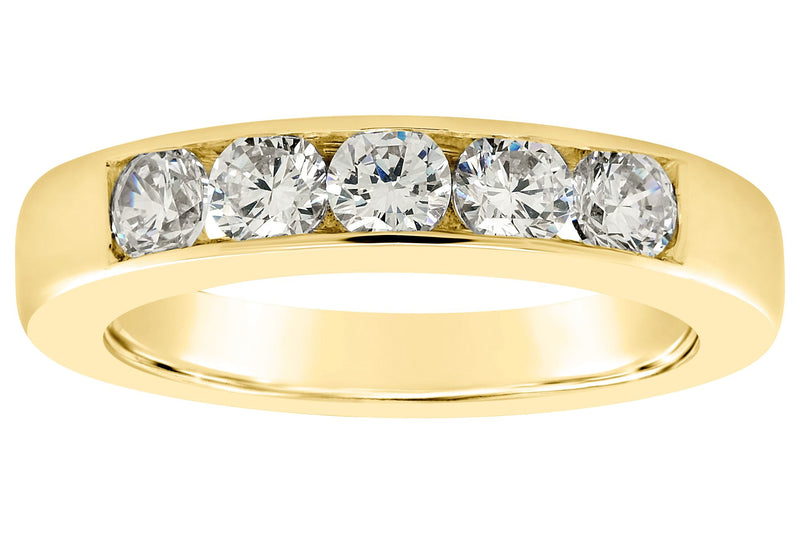 Affinity 14K Channel Set 7/10 cttw 5-Stone Diamond Ring — Main view