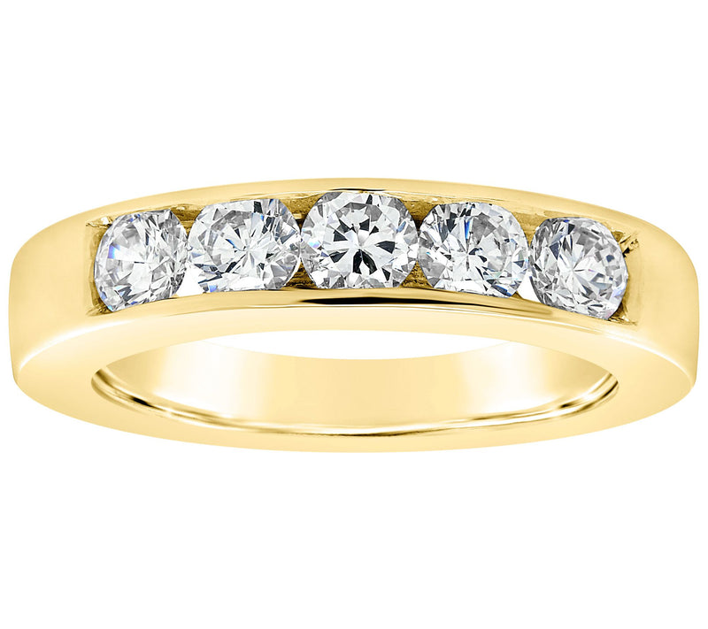 Affinity 14K Channel Set 9/10 cttw 5-Stone Diamond Ring — View 5