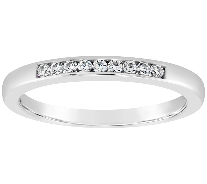 Affinity 14K Go ld Channel Set 1/8 cttw Diamon d Band Ring — View 3
