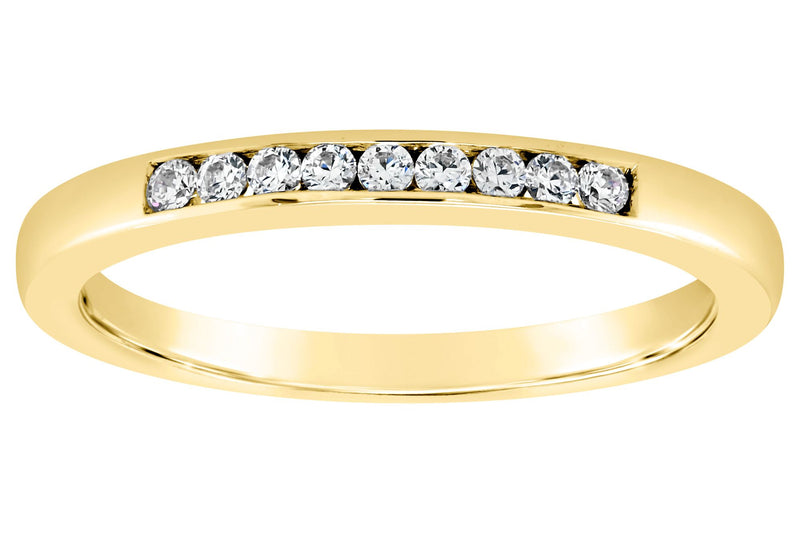 Affinity 14K Go ld Channel Set 1/8 cttw Diamon d Band Ring — Main view