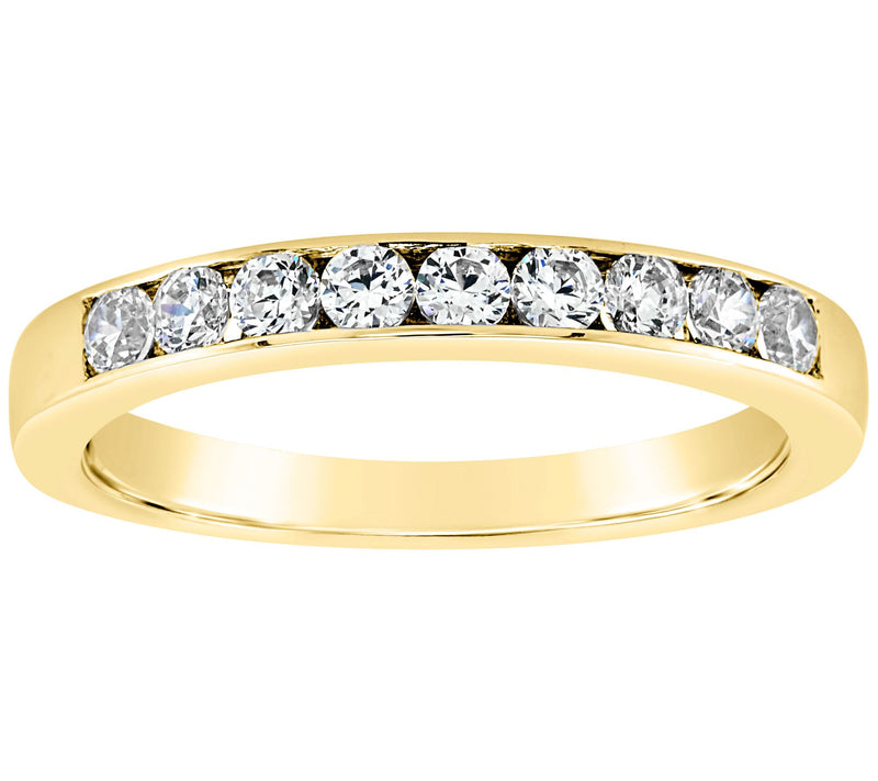 Affinity 14K Gold Channel Set 4/10 cttw Diamond Band Ring — View 5