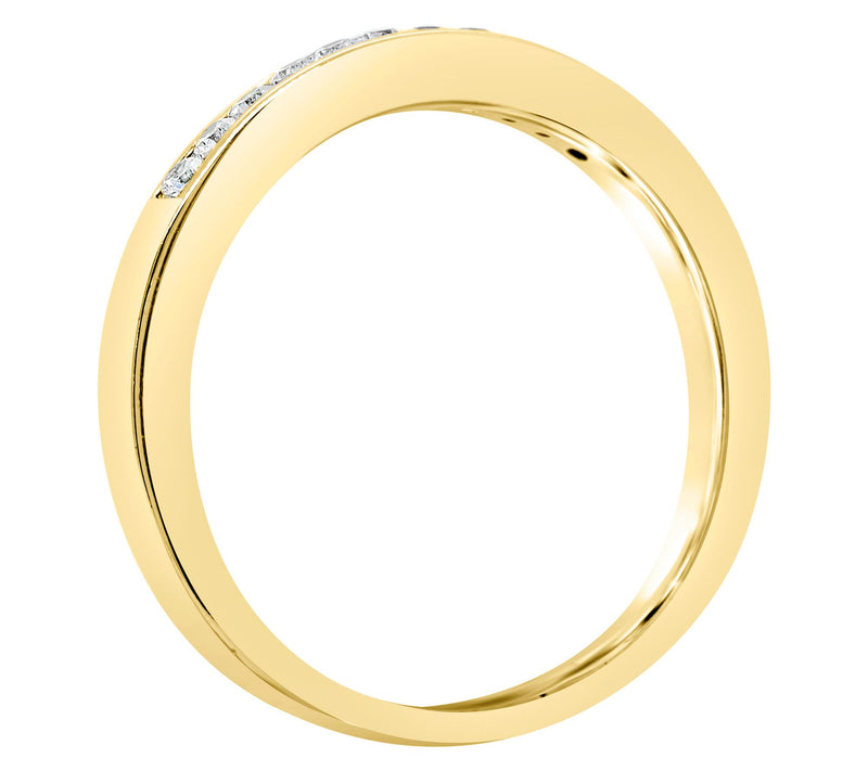 Affinity 14K Gold Channel Set 1/7 cttw Diamond Ring — View 6