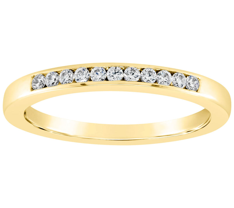 Affinity 14K Gold Channel Set 1/7 cttw Diamond Ring — View 5