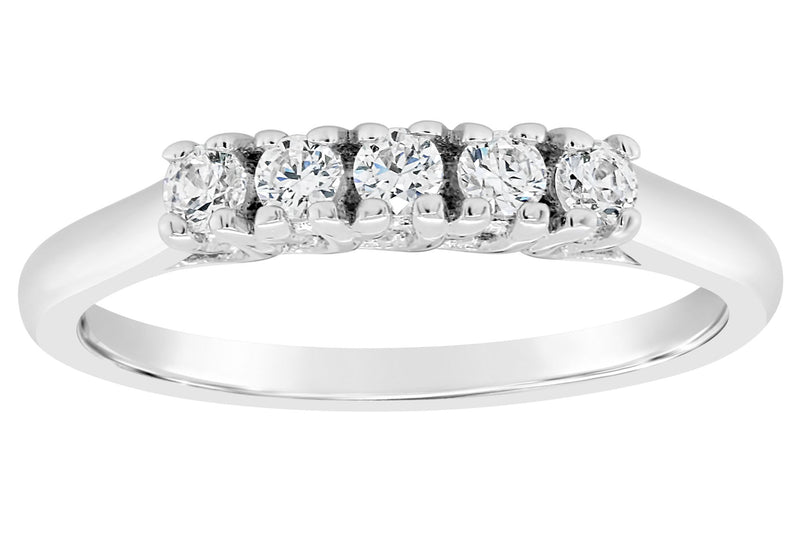 Affinity 14K Gold 1/5 cttw 5-Stone Diamond Ring — View 3