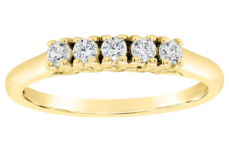 Affinity 14K Gold 1/5 cttw 5-Stone Diamond Ring — View 5