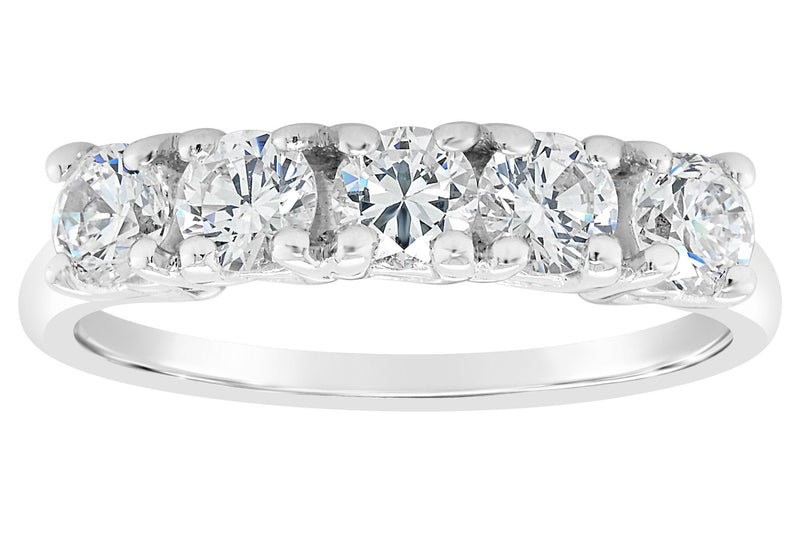 Affinity 14K Gold 9/10 cttw 5-Stone Diamond Ring — View 3