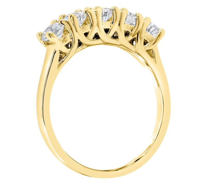 Affinity 14K Gold 9/10 cttw 5-Stone Diamond Ring — View 6